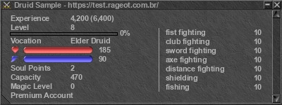 Assinatura do jogador Druid Sample