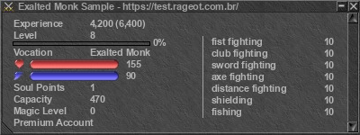 Assinatura do jogador Exalted Monk Sample