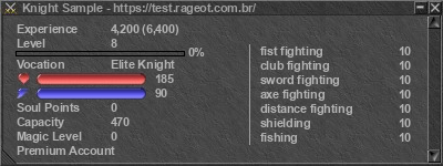 Assinatura do jogador Knight Sample